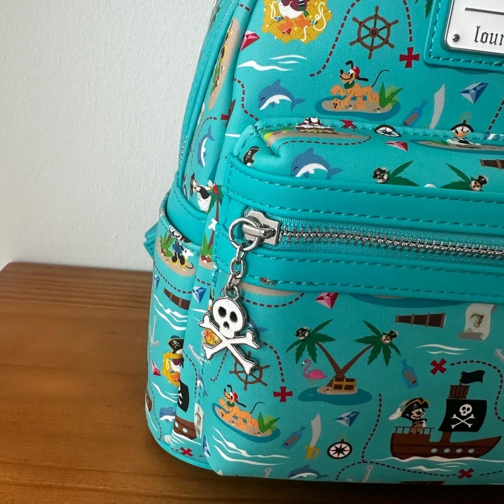 Loungefly Disney Sensational Pirates Characters Mini Backpack Teal One Size New - Picture 3 of 10